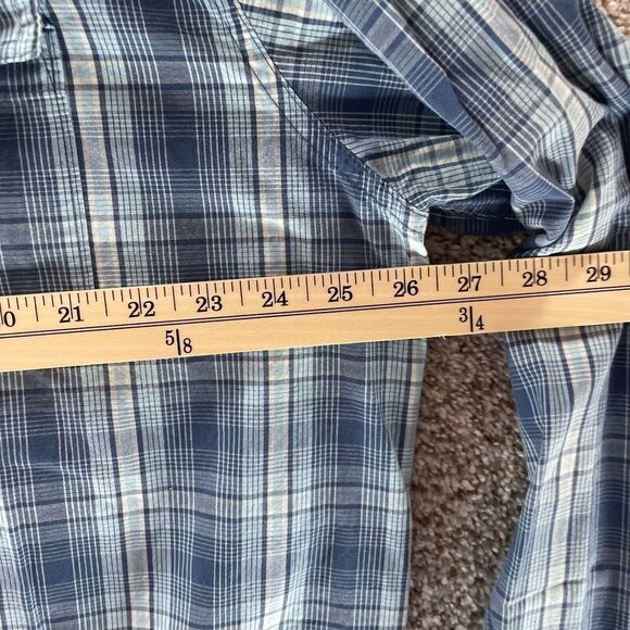 Timberland Shirt Mens Extra Large Blue Plaid Roll Tab Sleeves Button Up Casual - Picture 6 of 11